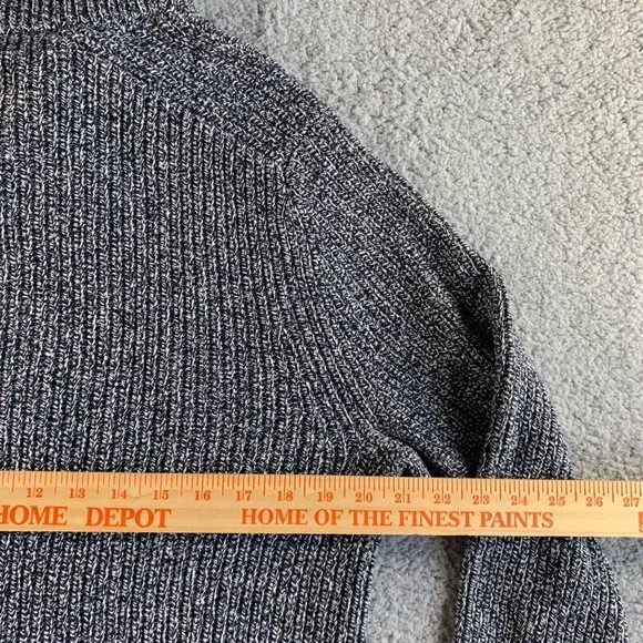 NEW Banana Republic Sweater Mens Large Gray Wool Blend Chunky Knit Shawl Collar - Picture 9 of 11